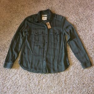 Camo green button up shirt